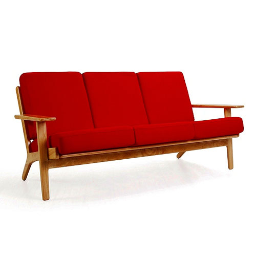 Hans J Wegner Style GE 290 3 Seat Sofa