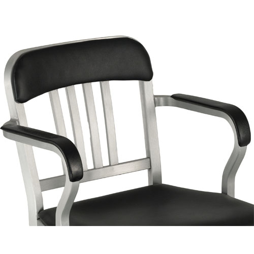 Emeco Navy Semi-Upholstered Swivel Armchair