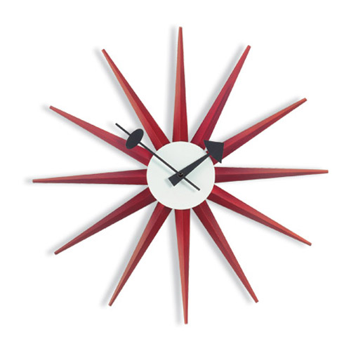 George Nelson Sunburst Clock Red
