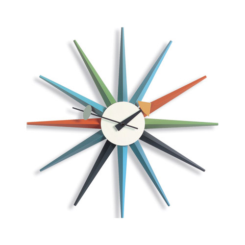 George Nelson Sunburst Clock Multi Color