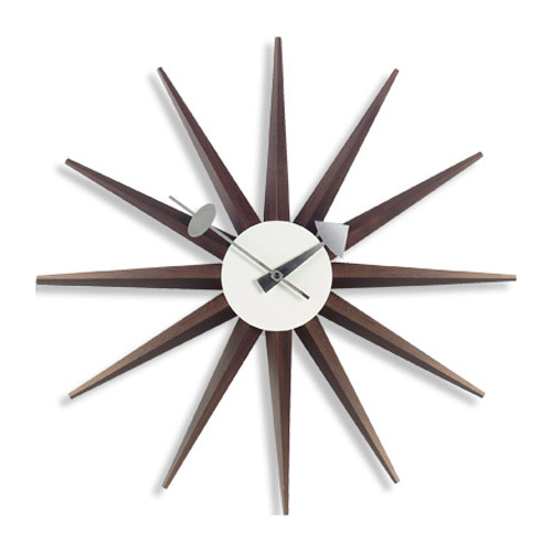 George Nelson Sunburst Clock Walnut