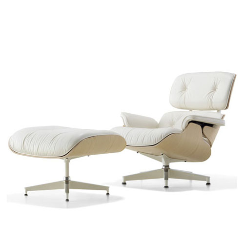 Eames Lounge Chair and Ottoman White Ash